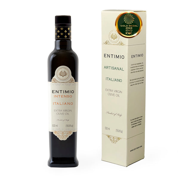 Entimio Intenso | 2024-25 Harvest Organic Extra Virgin Olive Oil, Early Harvest from Puglia | 16.9 fl oz